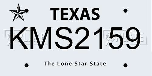 KMS2159 Texas License Plate