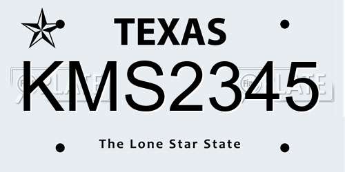 KMS2345 Texas License Plate
