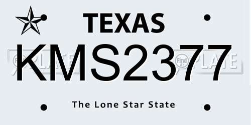 KMS2377 Texas License Plate