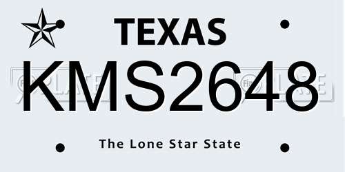 KMS2648 Texas License Plate