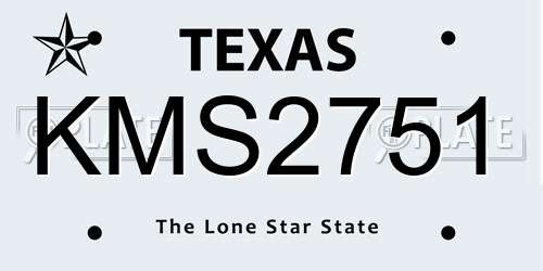 KMS2751 Texas License Plate