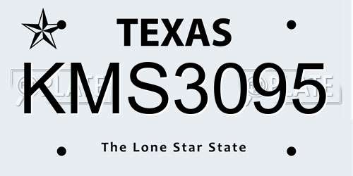 KMS3095 Texas License Plate