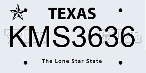 KMS3636 Texas License Plate
