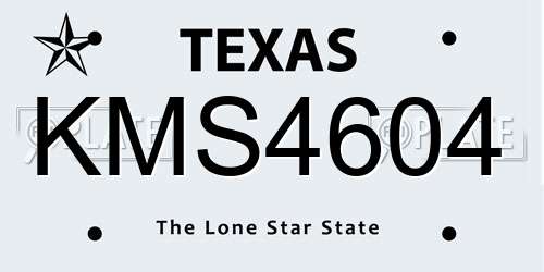 KMS4604 Texas License Plate