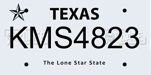 KMS4823 Texas License Plate