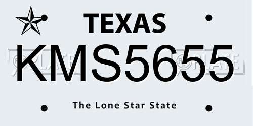 KMS5655 Texas License Plate