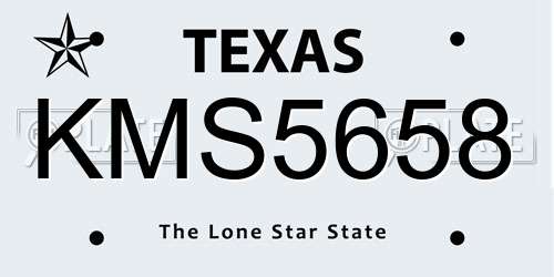 KMS5658 Texas License Plate