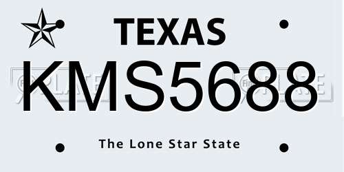 KMS5688 Texas License Plate