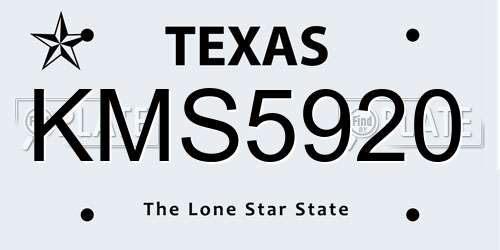 KMS5920 Texas License Plate