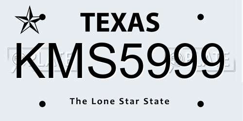 KMS5999 Texas License Plate
