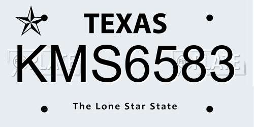 KMS6583 Texas License Plate