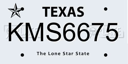 KMS6675 Texas License Plate