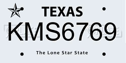 KMS6769 Texas License Plate