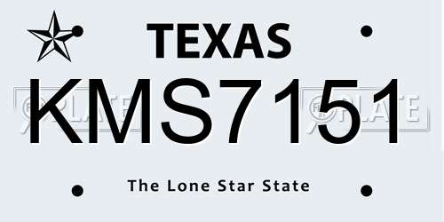 KMS7151 Texas License Plate