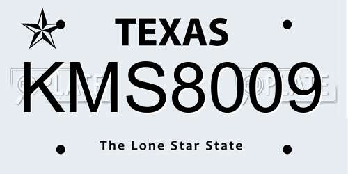KMS8009 Texas License Plate