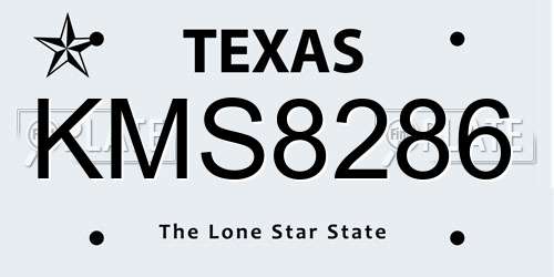 KMS8286 Texas License Plate