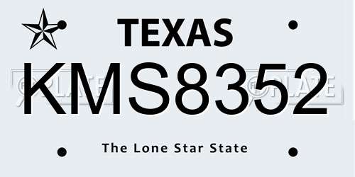 KMS8352 Texas License Plate