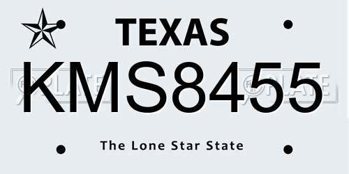 KMS8455 Texas License Plate