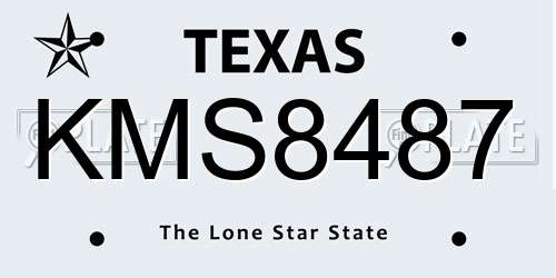 KMS8487 Texas License Plate