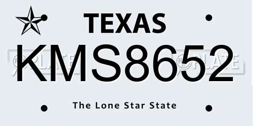 KMS8652 Texas License Plate