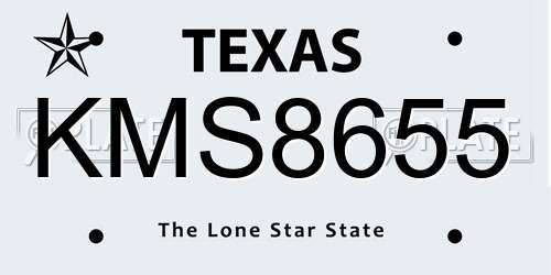 KMS8655 Texas License Plate