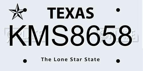 KMS8658 Texas License Plate