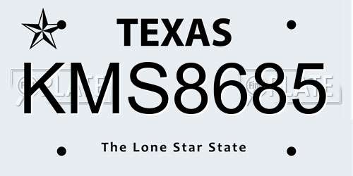 KMS8685 Texas License Plate