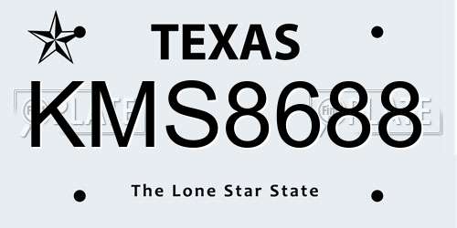 KMS8688 Texas License Plate