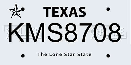 KMS8708 Texas License Plate