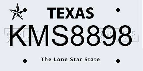 KMS8898 Texas License Plate