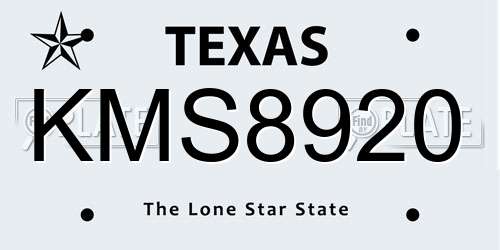 KMS8920 Texas License Plate