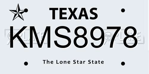 KMS8978 Texas License Plate