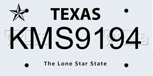 KMS9194 Texas License Plate