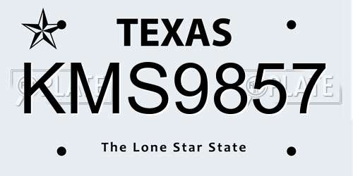 KMS9857 Texas License Plate