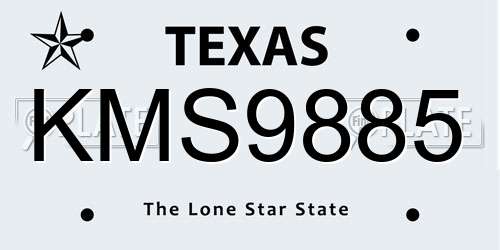 KMS9885 Texas License Plate
