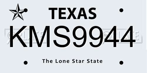 KMS9944 Texas License Plate