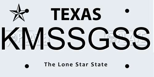 KMSSGSS Texas License Plate