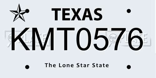 KMT0576 Texas License Plate