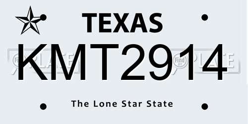 KMT2914 Texas License Plate