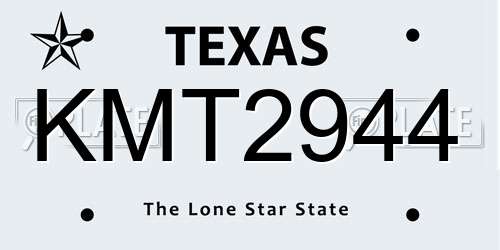 KMT2944 Texas License Plate