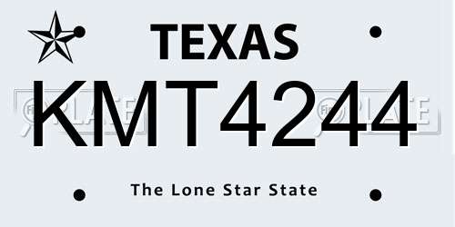 KMT4244 Texas License Plate