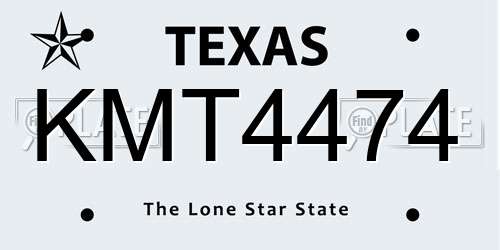KMT4474 Texas License Plate