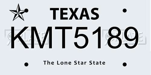 KMT5189 Texas License Plate