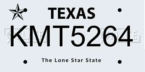 KMT5264 Texas License Plate