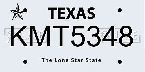 KMT5348 Texas License Plate