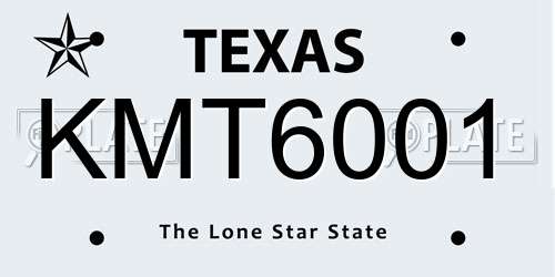 KMT6001 Texas License Plate