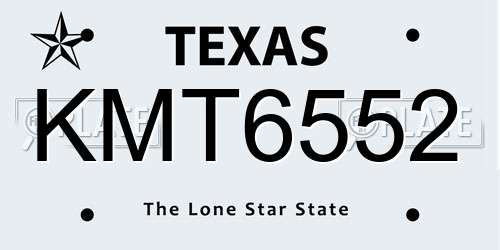 KMT6552 Texas License Plate