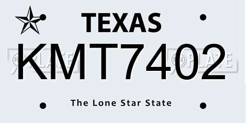 KMT7402 Texas License Plate