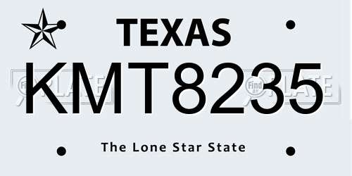 KMT8235 Texas License Plate