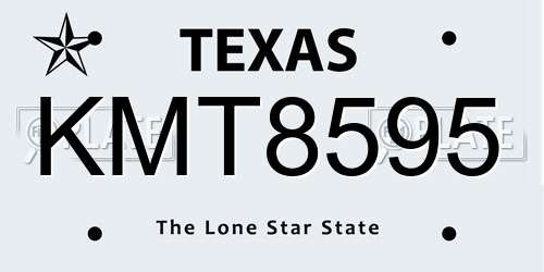 KMT8595 Texas License Plate